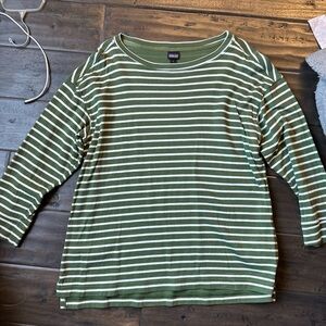 Patagonia Green Striped Long Sleeve Shirt